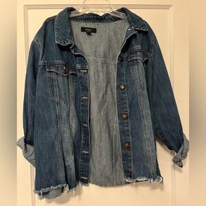 Forever 21 Denim Jacket with Frayed Hem